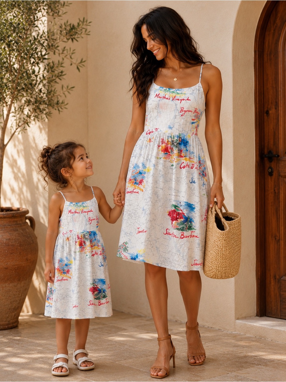 Gap Travel Print Dress M Tall White Map Print Sundress